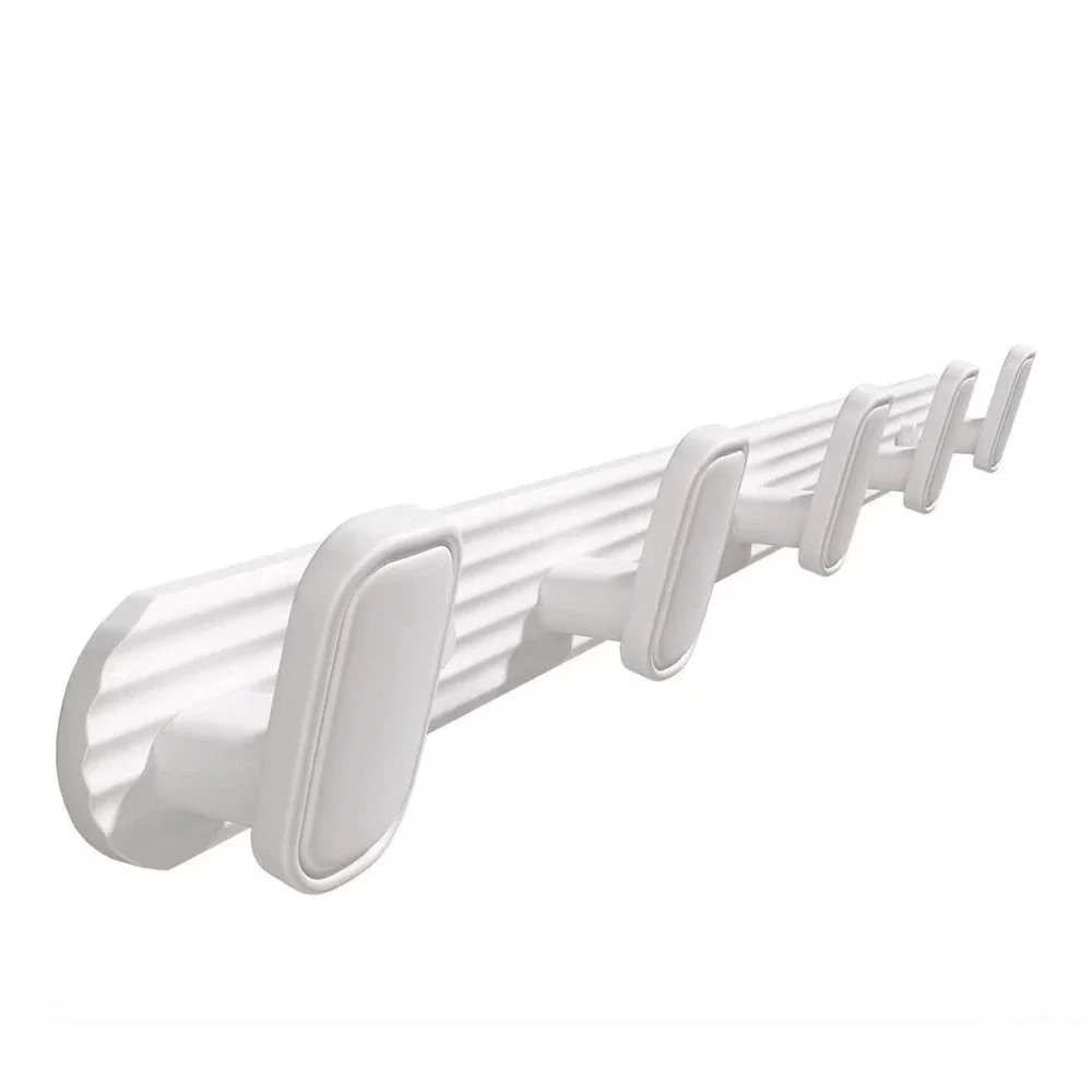 Coat Rack Wall Mount White, 5 Hooks Rack Metal Coat Hanger Wall for Hanging [M]